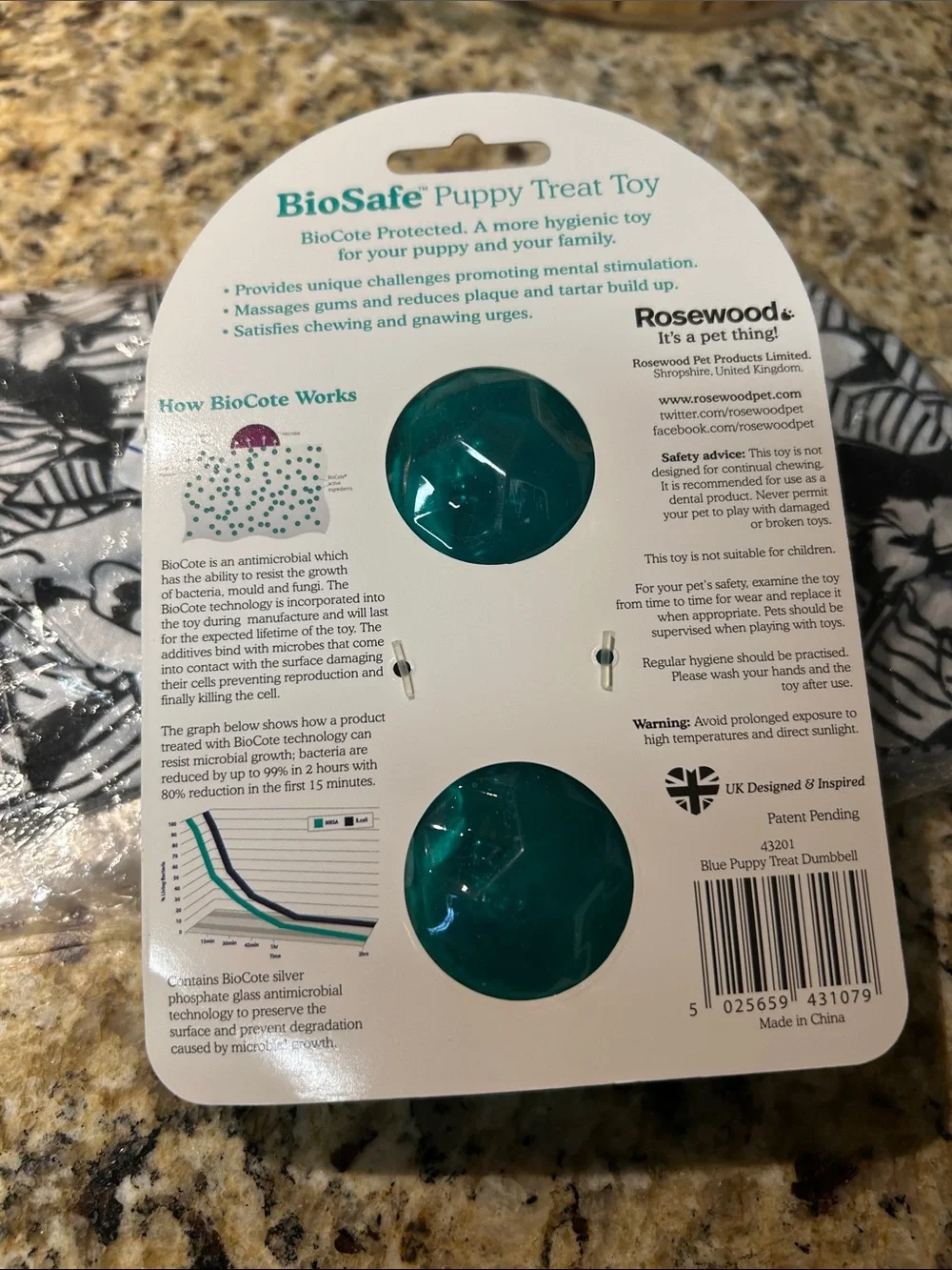 Bundle BioSafe Treat Toy - Durable Chew Toy & Medium Romper for your fur baby.